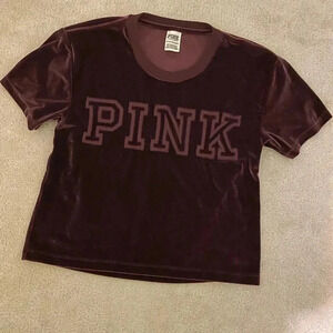 VS PINK velour short sleeve top X-small like new